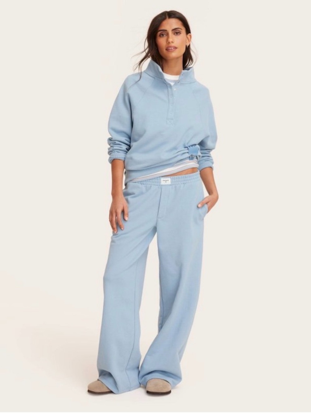 Parke x Target Relaxed Wide-Leg Sweatpants in Light Blue